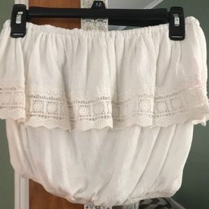 White Lace Crop Top